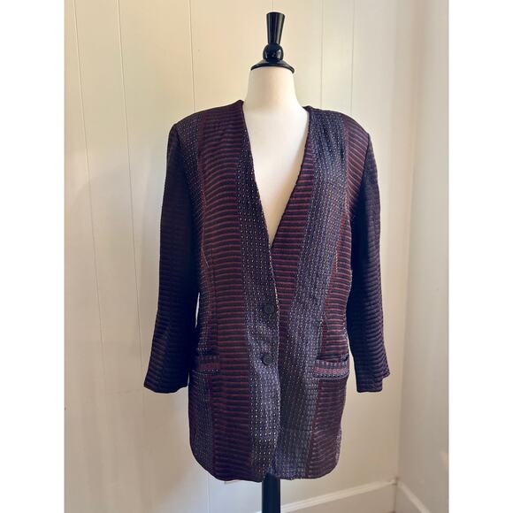 Deborah Cross Jackets & Blazers - Hand Woven Deborah Cross Art To Wear Textured Mixed Media Jacket One Size